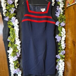 Studio I Navy Mini Dress with Red Trim